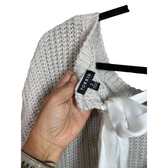 Torrid Cable Heart Ribbon Tie Back Sweater Top Plus Size 2x - Picture 5 of 10